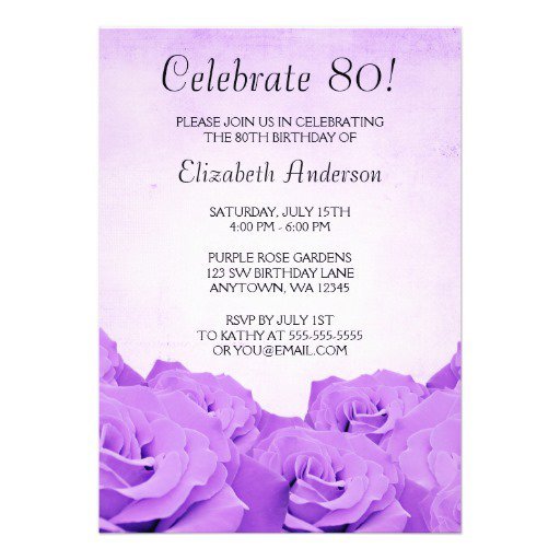 Purple Birthday Invitations Uk