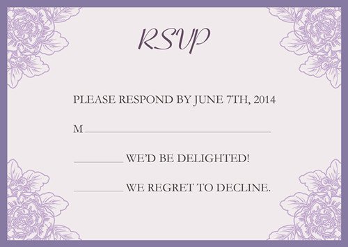 Purple Pocket Wedding Invitations Kits