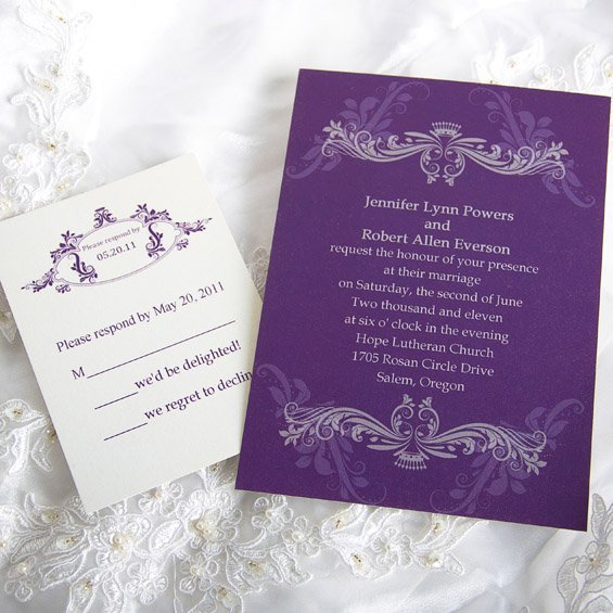 Purple Wedding Invitation Kits