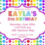 Rainbow Birthday Party Invitations