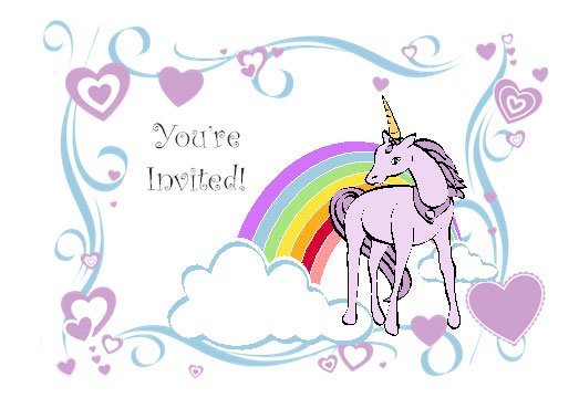 Rainbow Unicorn Party Invitations