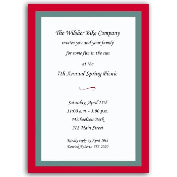 Red And Aqua Wedding Invitations