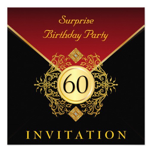 Red And Gold 50th Birthday Invitations