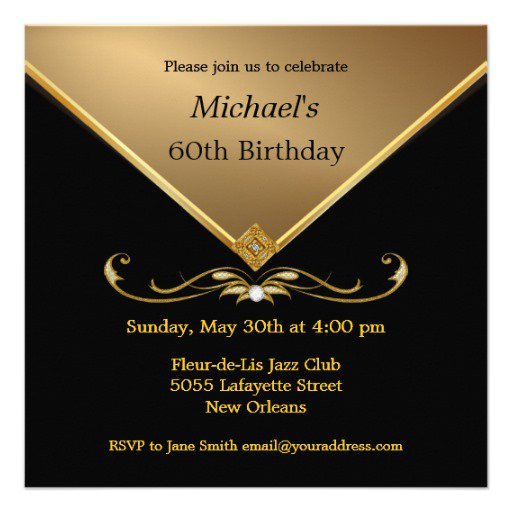 Red And Gold 60th Birthday Invitations