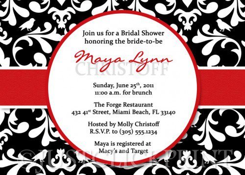 Red Damask Invitations
