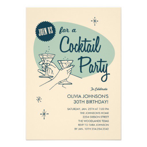 Retro Cocktail Party Invitations