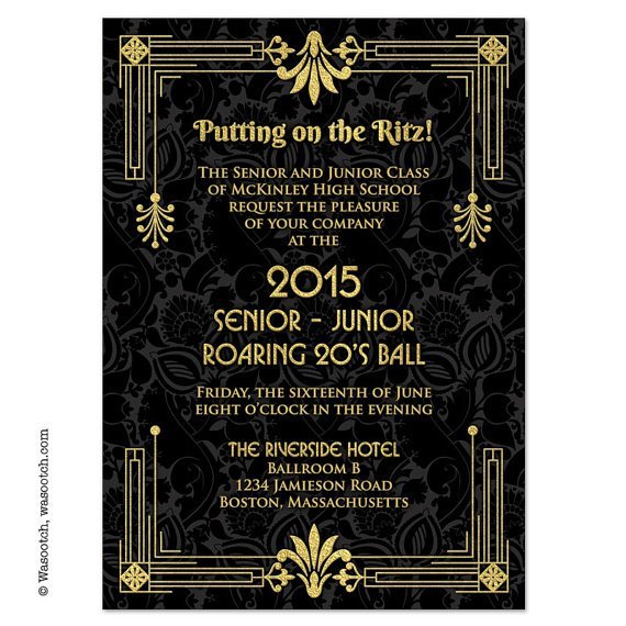 Roaring 20s Prom Invitations