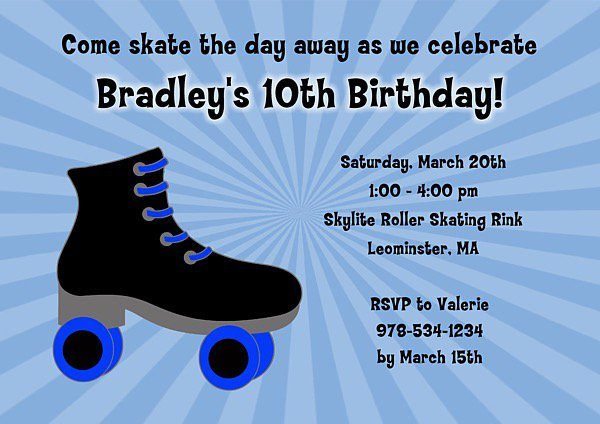 Rolling Skating Invitations