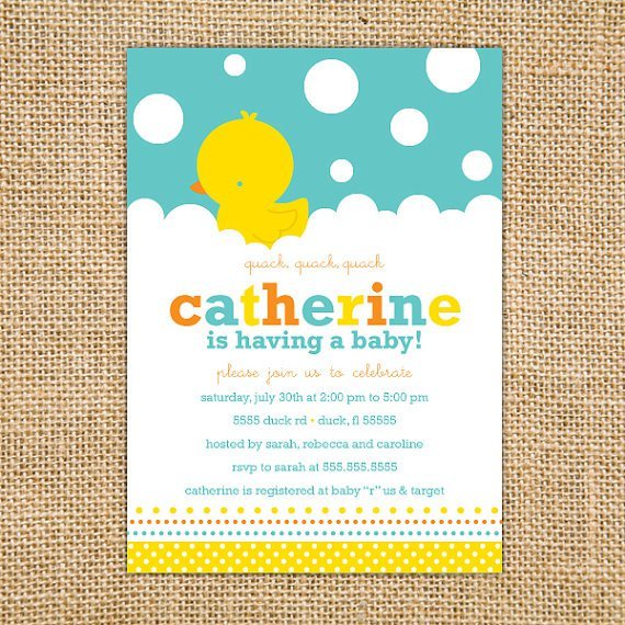 Rubber Duck Baby Shower Printable Invitations