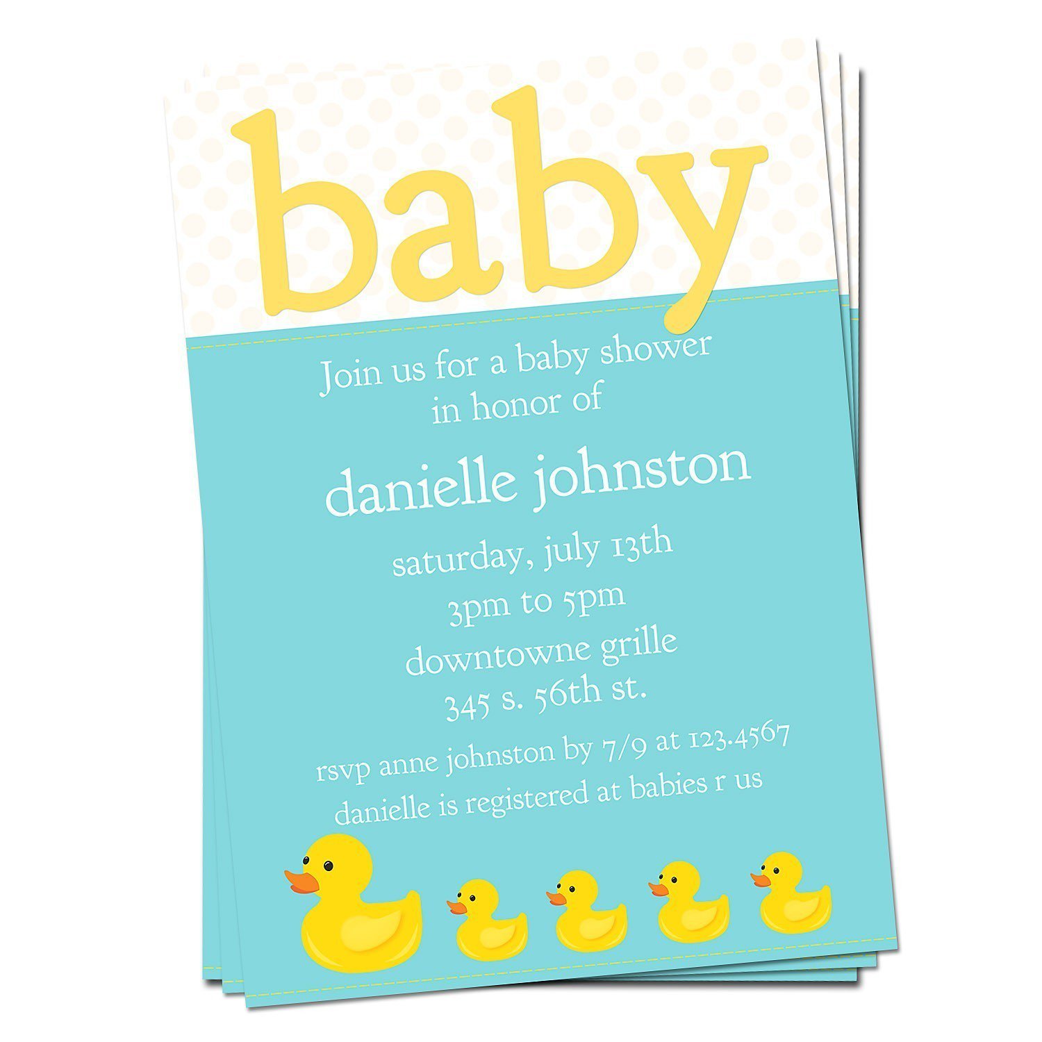 Rubber Duck Shower Invitations