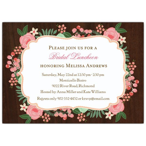 Rustic Bridal Luncheon Invitations