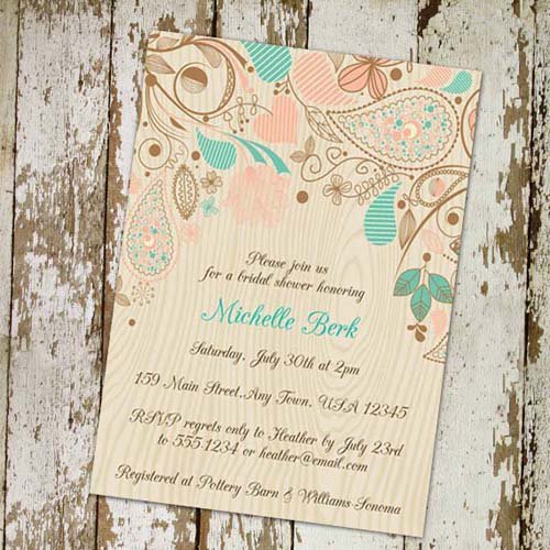 Rustic Bridal Shower Invitations Cheap