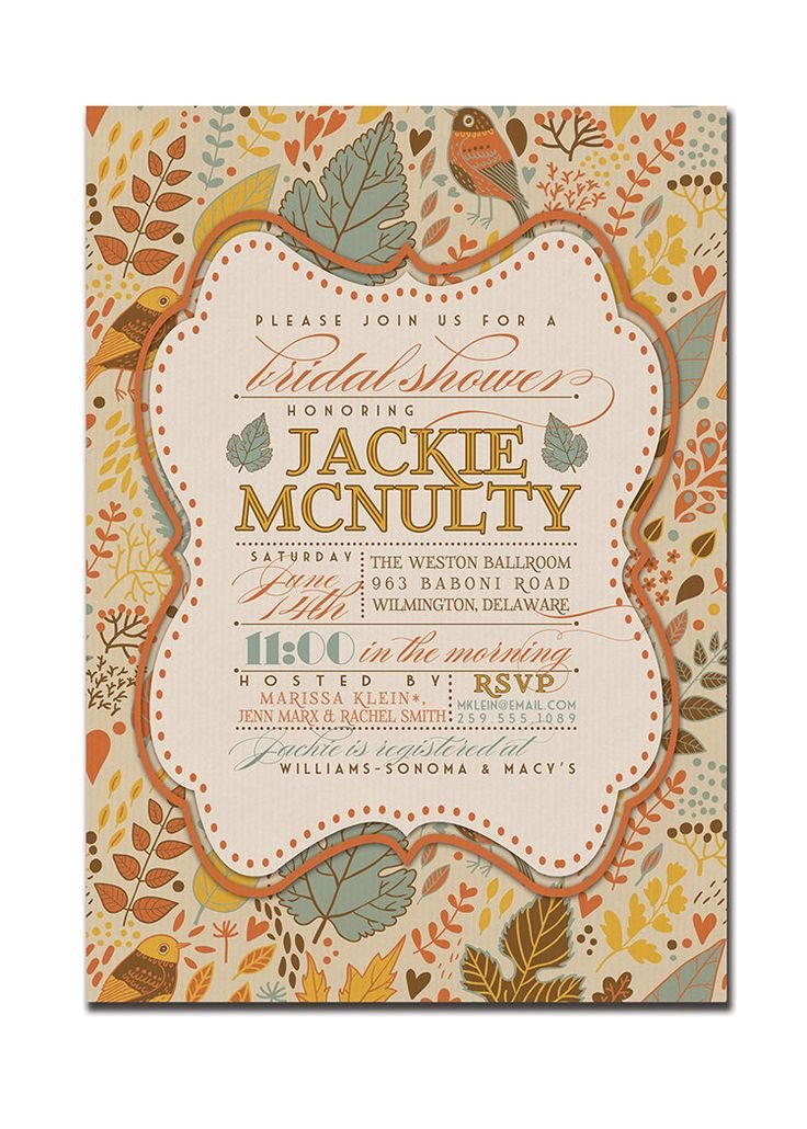 Rustic Fall Bridal Shower Invitations