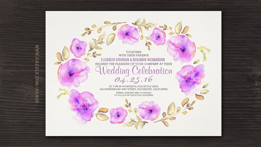 Rustic Flower Invitations