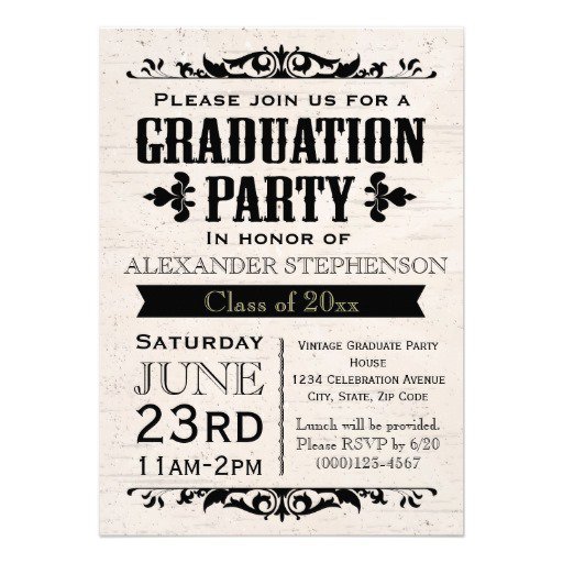 Rustic Graduation Party Invitations