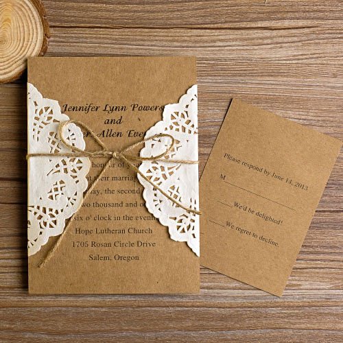 Rustic Lace Wedding Invitations