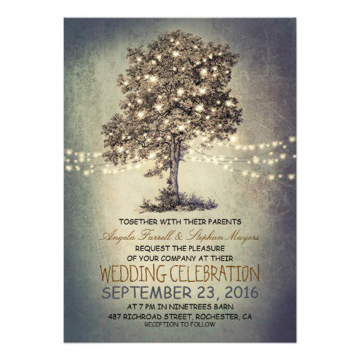 Rustic Tree Wedding Invitations