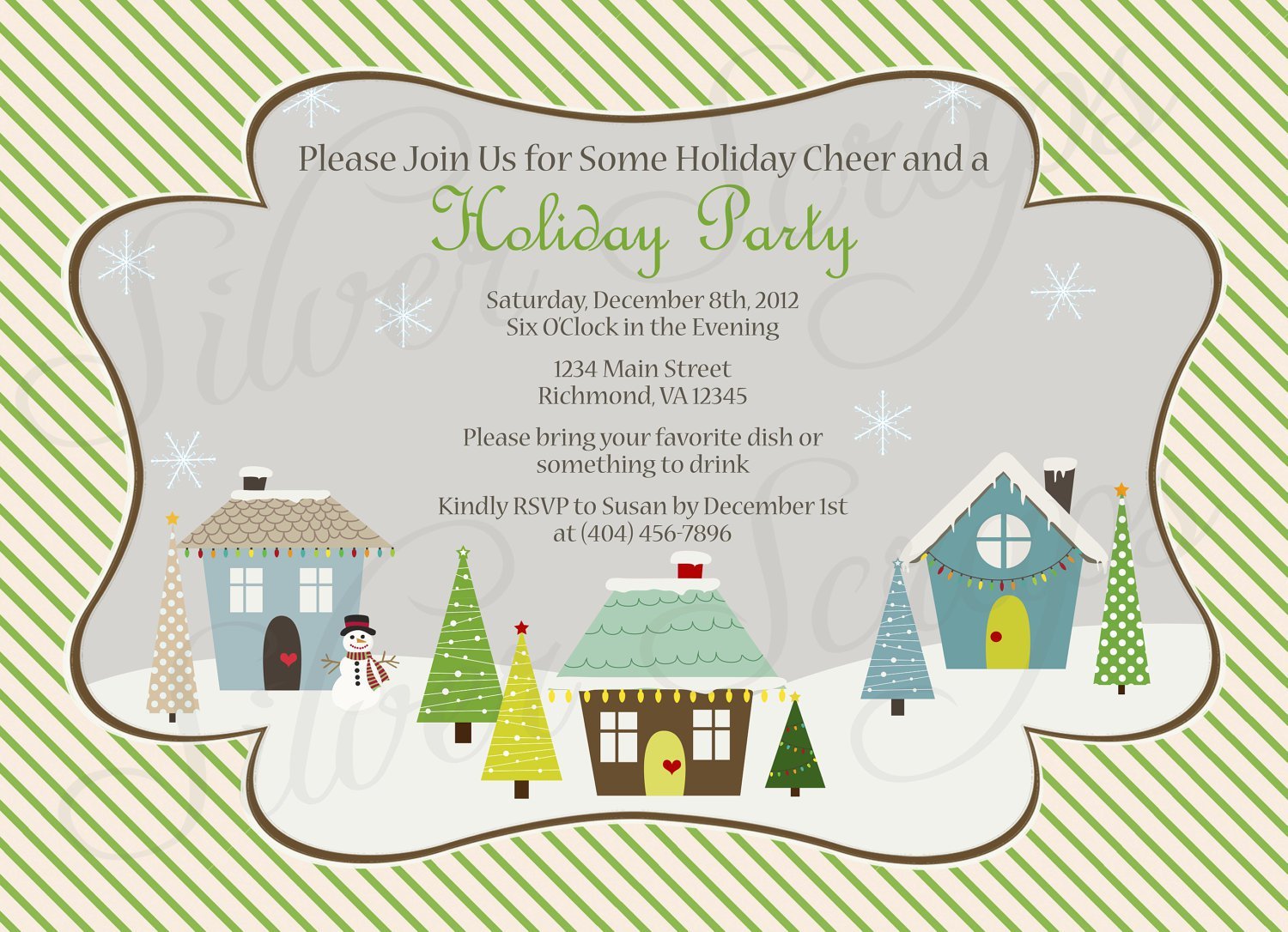 Sample Christmas Potluck Invitations