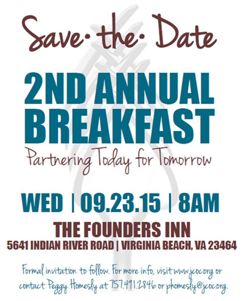 Save The Date Volunteer Breakfast