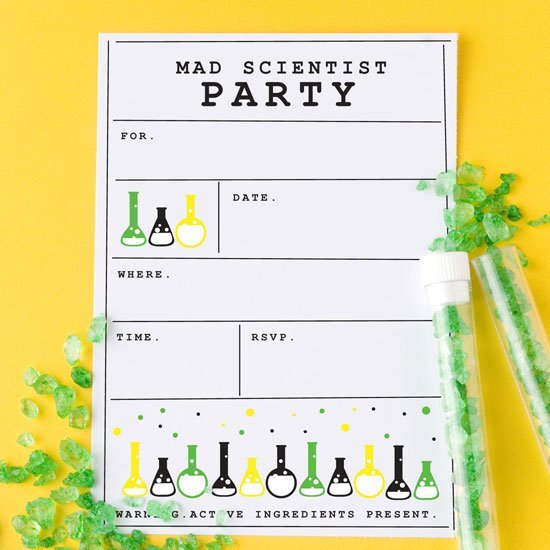 Science Party Invitation Blank Printable