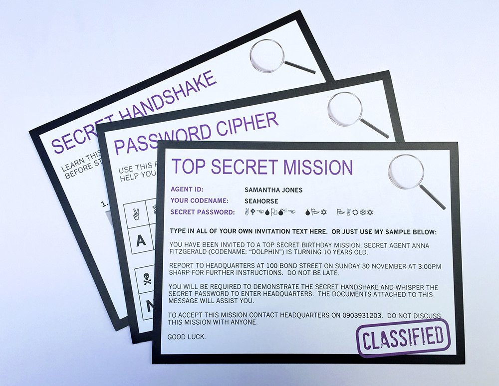 Secret Agent Party Invitation Wording