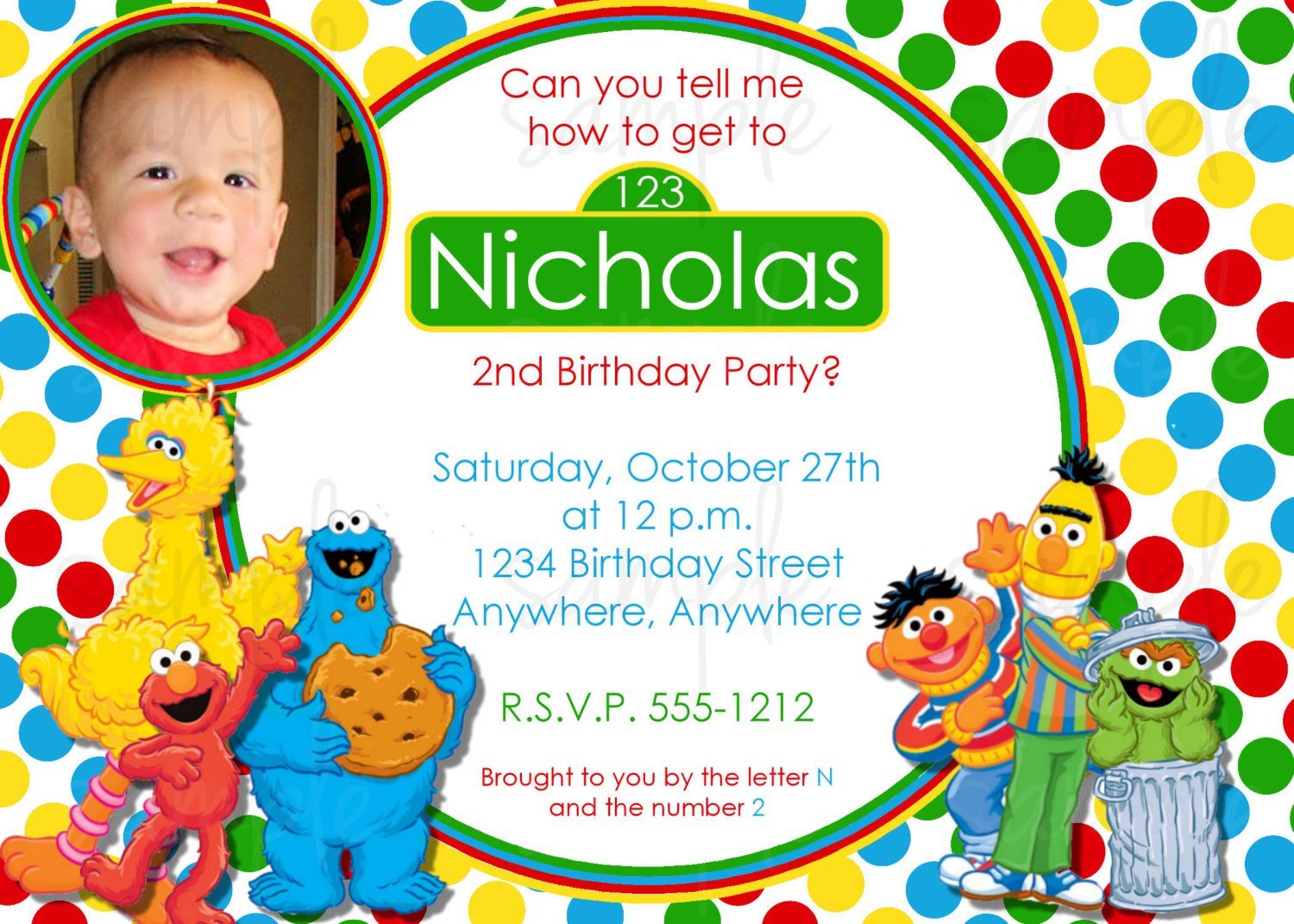 Sesame Street Invitation Templates