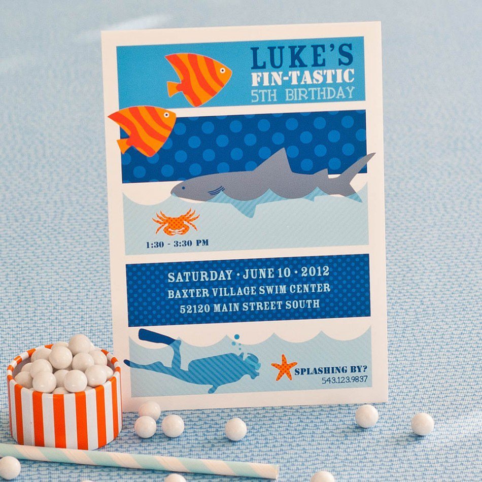 Shark Birthday Invitations Blank