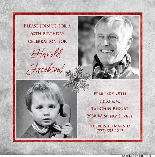 Silver Male Birthday Invitations