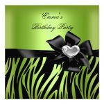 Silver Red Green Birthday Invitations
