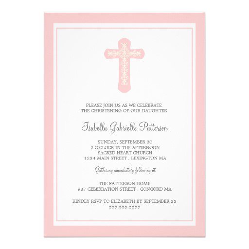 Simple Christening Invitations For Girls