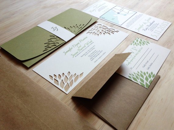 Simple Elegant Handmade Wedding Invitations