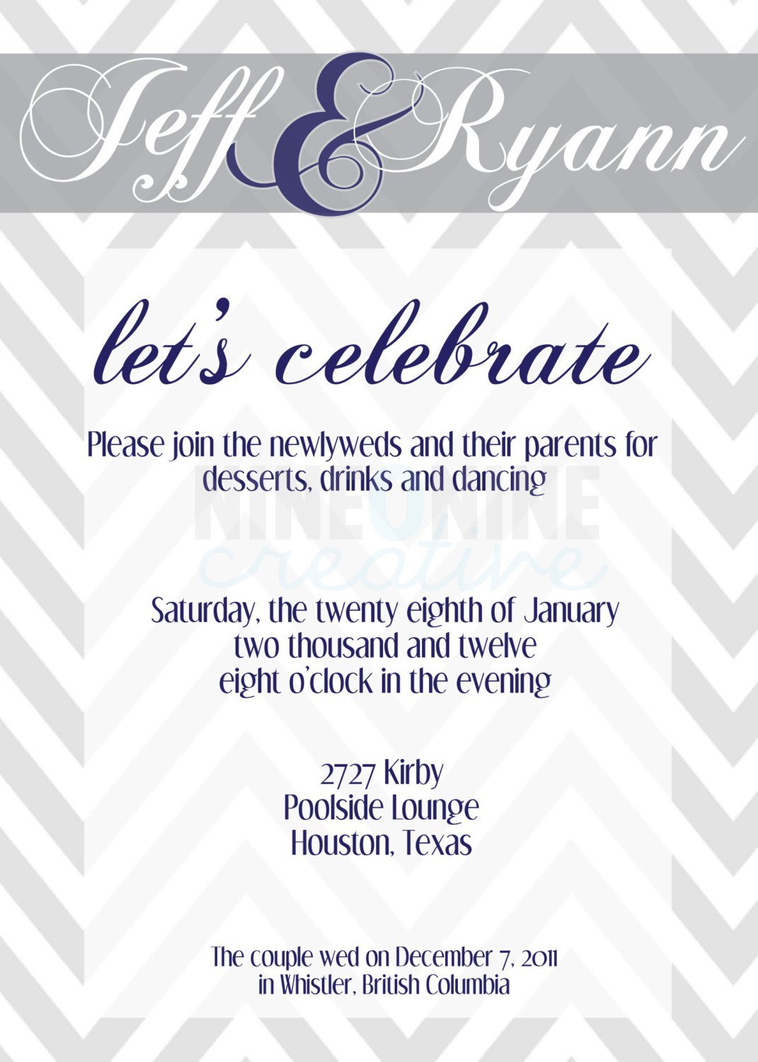 Simple Wedding Reception Invitation Wording Samples