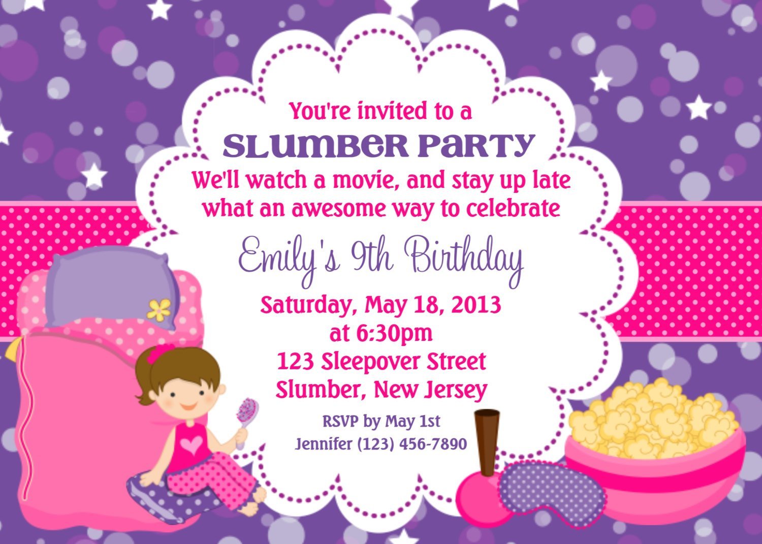 Slumber Party Invitation Wording Samples