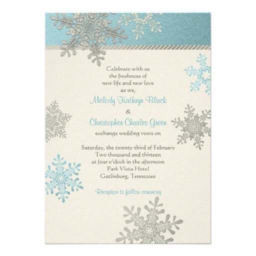 Snowflake Wedding Invitation Templates