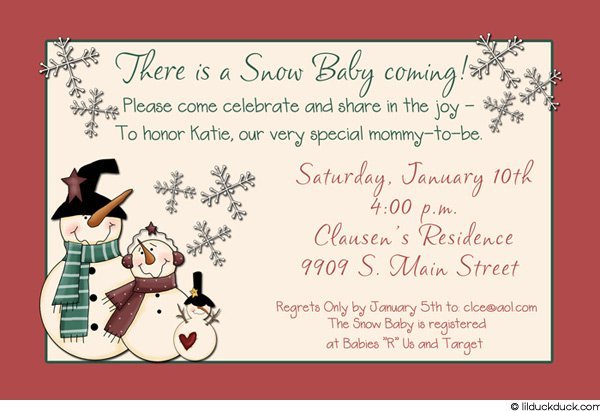 Snowman Birthday Party Invitations