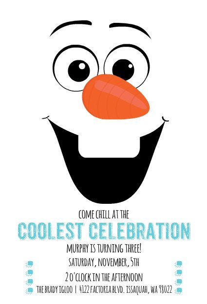 Snowman Party Invitation Blank