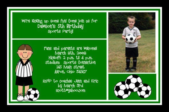 Soccer Birthday Invitations Wording