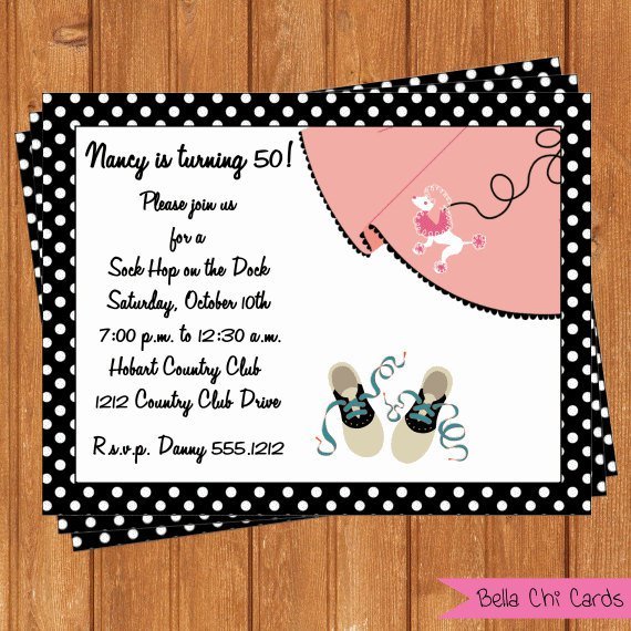 Sock Hop Invitation Template Free