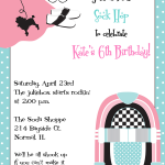 Sock Hop Party Invitation Wording