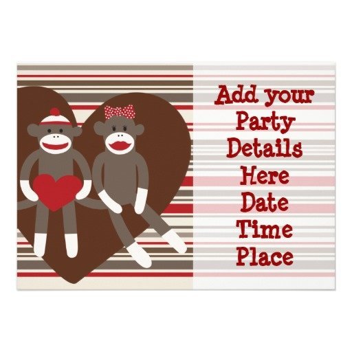 Sock Monkey Invitation Templates