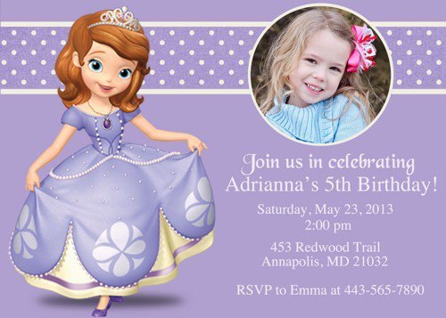 Sofia The First Invitation Templates Free