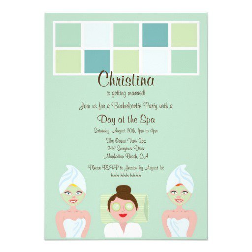 Spa Bachelorette Party Invitations