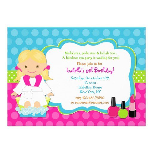 Spa Birthday Party Invitations