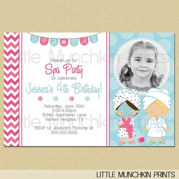 Spa Day Birthday Invitations