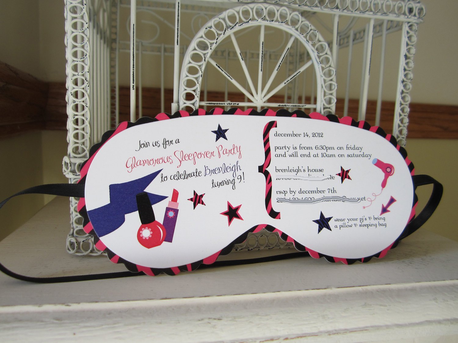 Spa Eye Mask Invitations