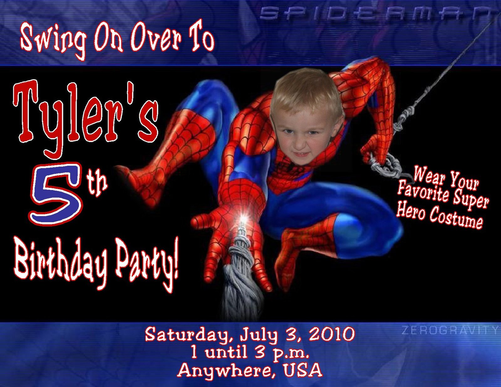 Spider-man Birthday Party Invitation Templates