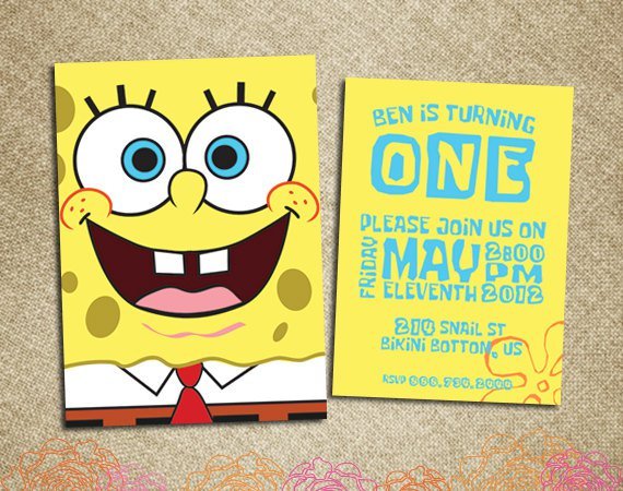 Spongebob Squarepants First Birthday Invitations