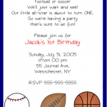 Sports Birthday Party Invitation Templates