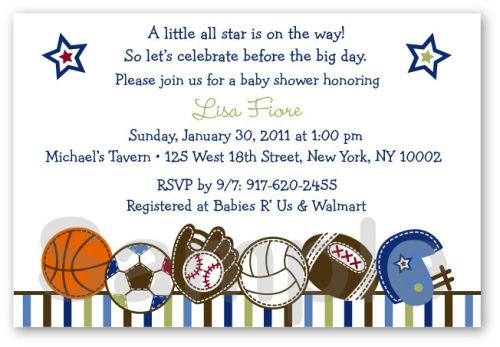 Sports Themed Baby Shower Invitation Templates