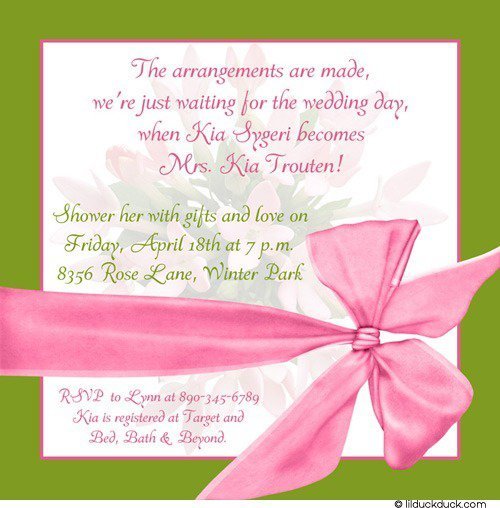 Spring Bridal Shower Invitation Wording